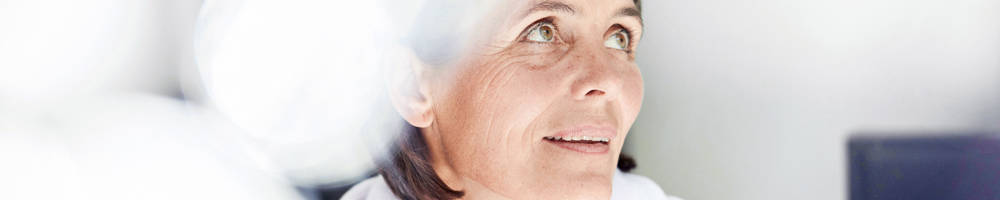 Woman's face in doctor's office